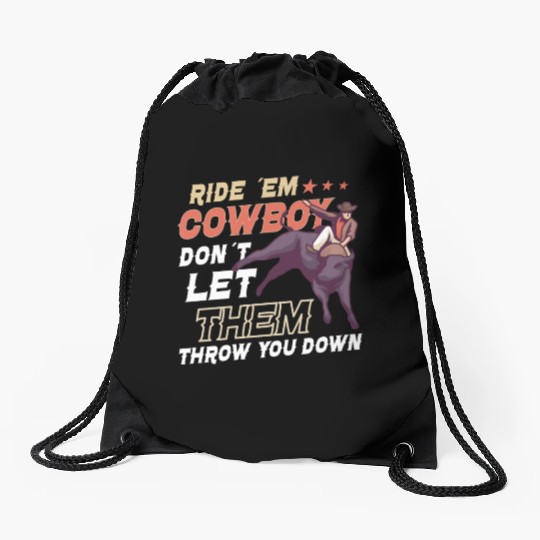 Rodeo Bull Riding Livestock Show Farmer Cattle Drawstring Bags