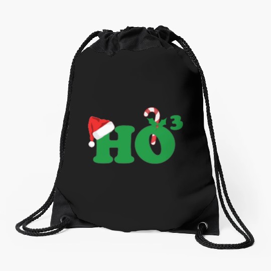 Ho Ho Ho Cubed Christmas Math Drawstring Bags