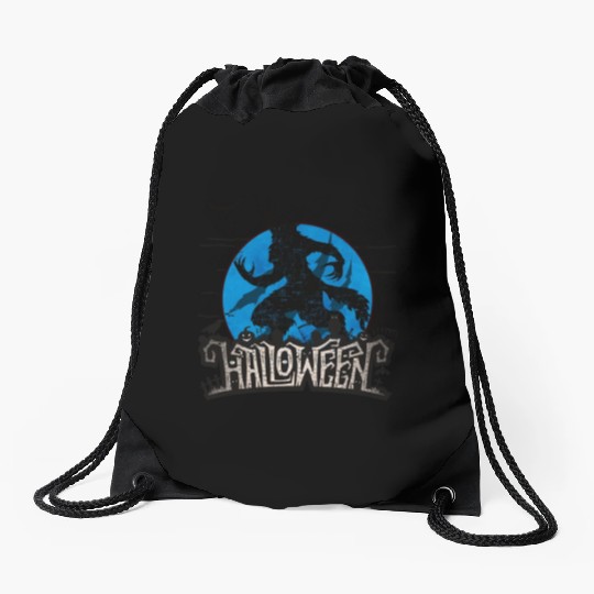 Werewolf howling at the moon Drawstring Bags