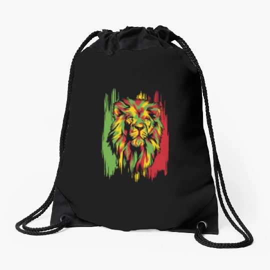 Jamaican Lion Rasta African Reggae Drawstring Bags