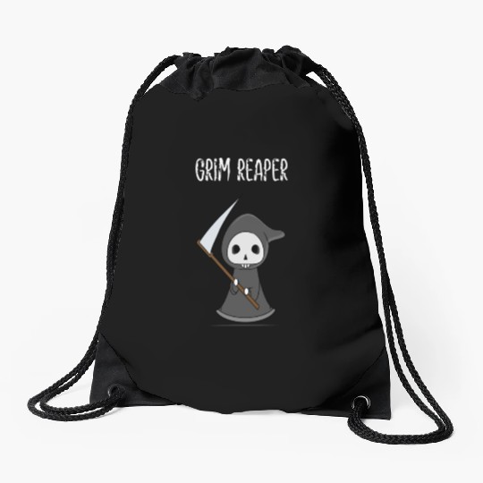 the grim reaper skeleton lovely Drawstring Bags