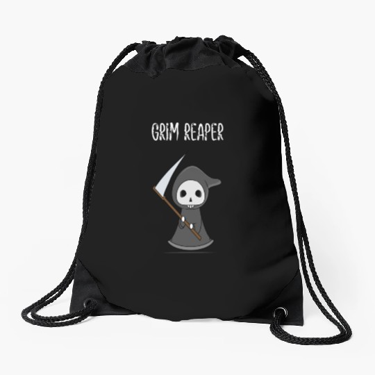 the grim reaper skeleton lovely Drawstring Bags