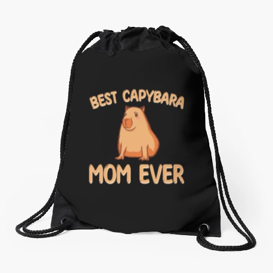 Best Capybara Mom Ever Drawstring Bags