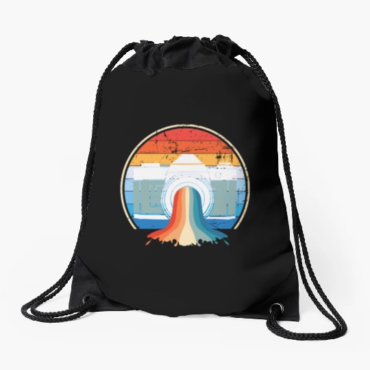 Retro Vintage Camera Picture For Photographers Drawstring Bags