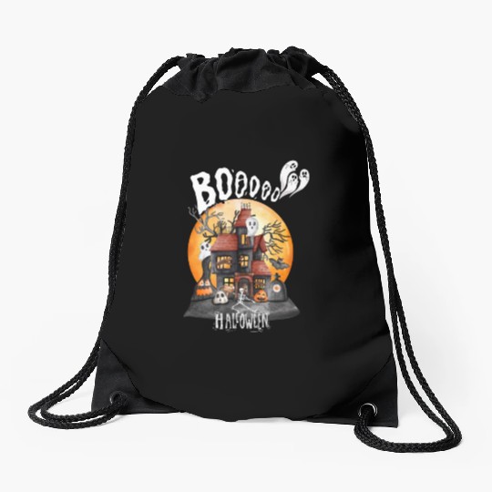 booooooooooo halloween town Drawstring Bags