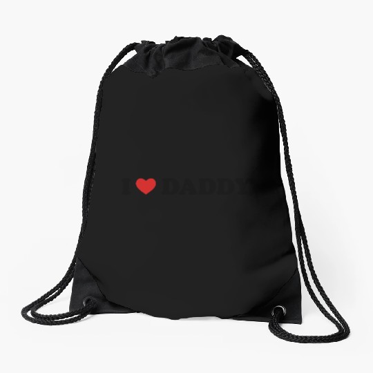 I Love Daddy Drawstring Bags
