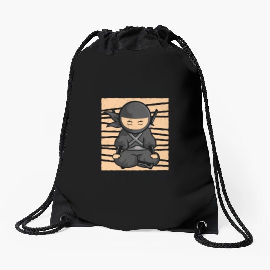 Serenity Ninja Fan Calm Yoga Lover Peaceful Drawstring Bags