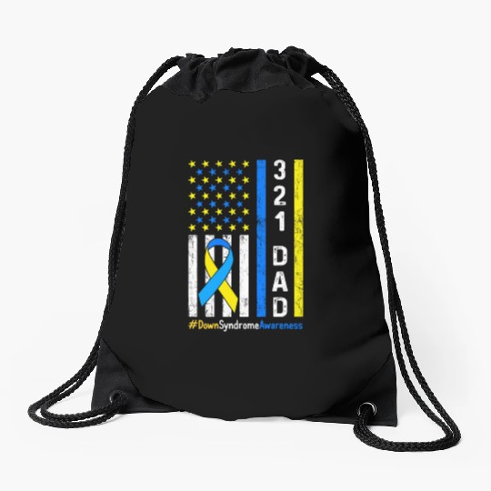 321 Dad Down Syndrome Awareness Drawstring Bags