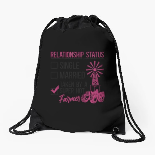 Farming Farmer Girl Girlfriend Drawstring Bags