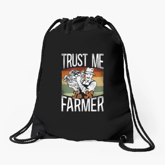 Farming Farmer Tractor Vintage Drawstring Bags