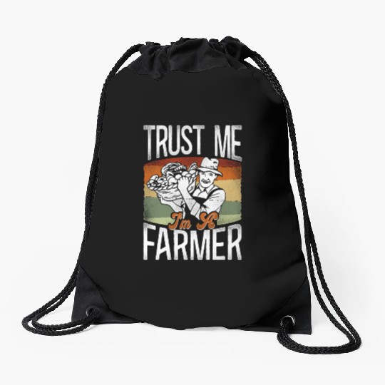 Farming Farmer Tractor Vintage Drawstring Bags