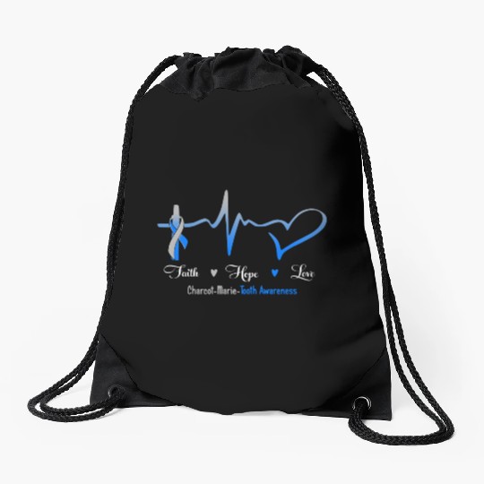 Faith Hope Love Charcot Marie Tooth Awareness Drawstring Bags