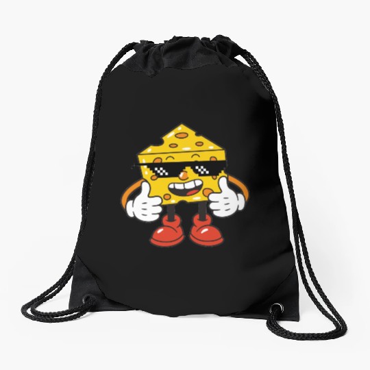 thug life cheese Drawstring Bags