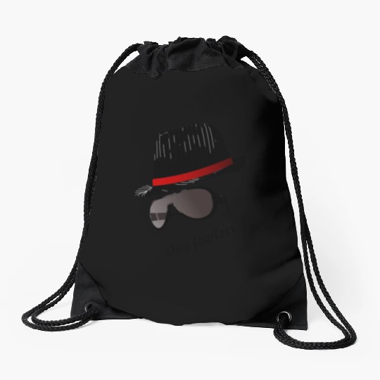 stay fearless Drawstring Bags