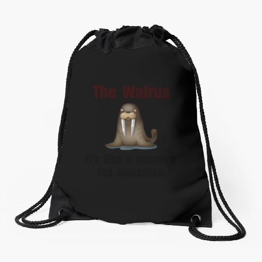 Walrus Vampire Funny Drawstring Bags