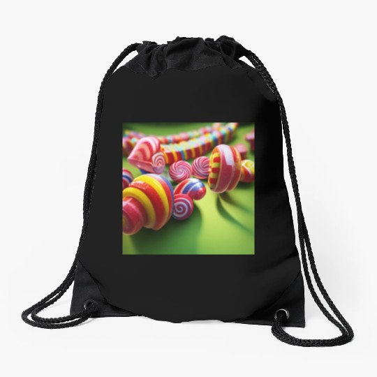 A glimpse into candy land version 1 Drawstring Bags