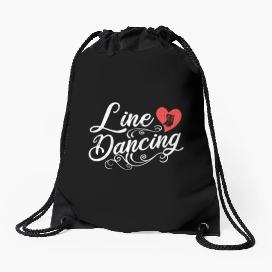 Line Dancing Cute Heart Cowboy Boots Line Dancer Drawstring Bags