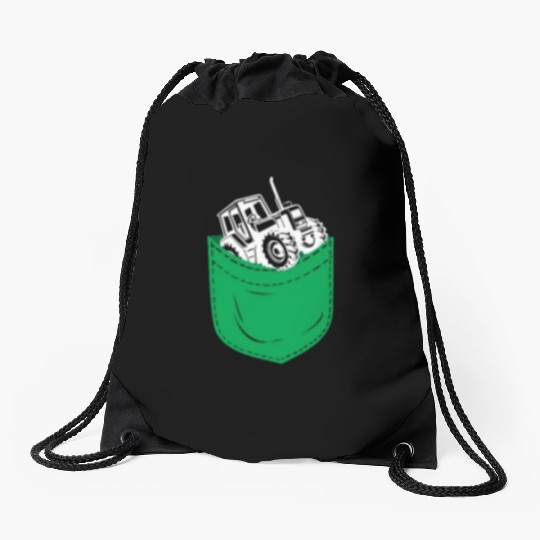 Farming Farmer Pocket Tractor Drawstring Bags