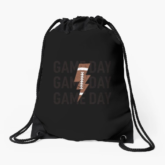 Game Day Football Distressed Lightning Bolt Drawstring Bags
