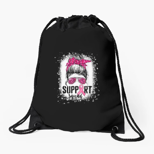 Wear It Pink ,Support Squad, Breast Cancer Support Drawstring Bags