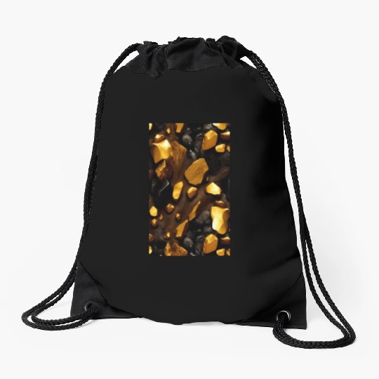 Gold nuggets Drawstring Bags
