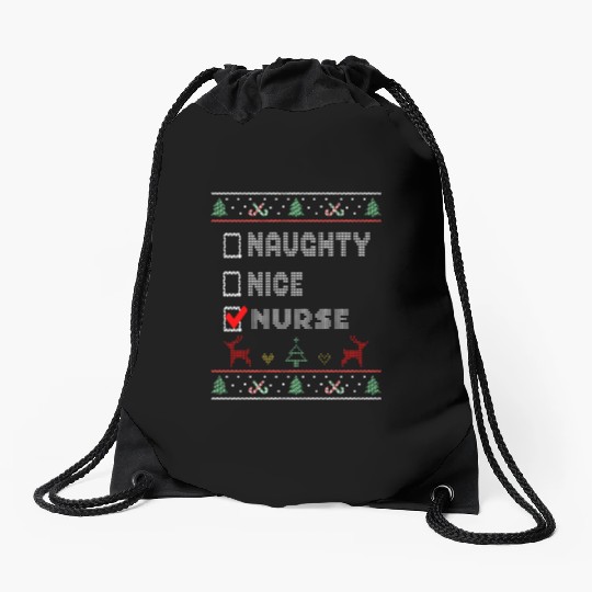 Naughty Nice Nurse, Matching Christmas Group Drawstring Bags
