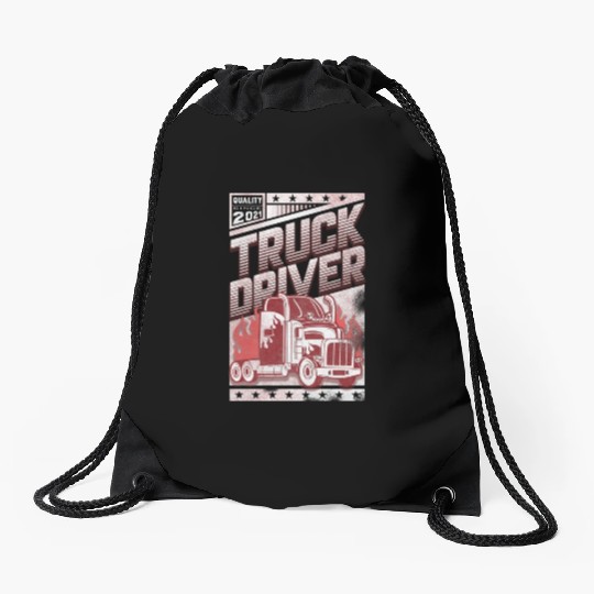 Truck Driver, Truck driving Drawstring Bags