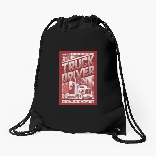 Truck Driver, Truck driving Drawstring Bags