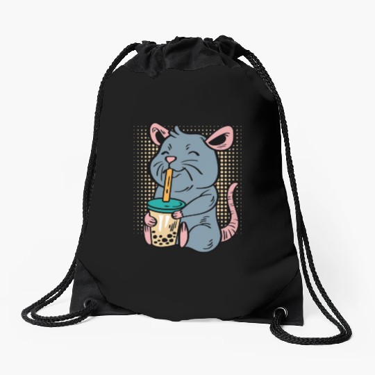 Rat Bubble Tea Tea Lover Gift Drawstring Bags