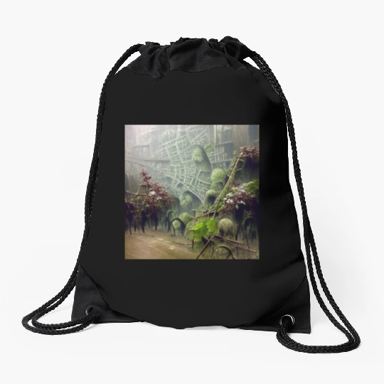 Horror City Drawstring Bags