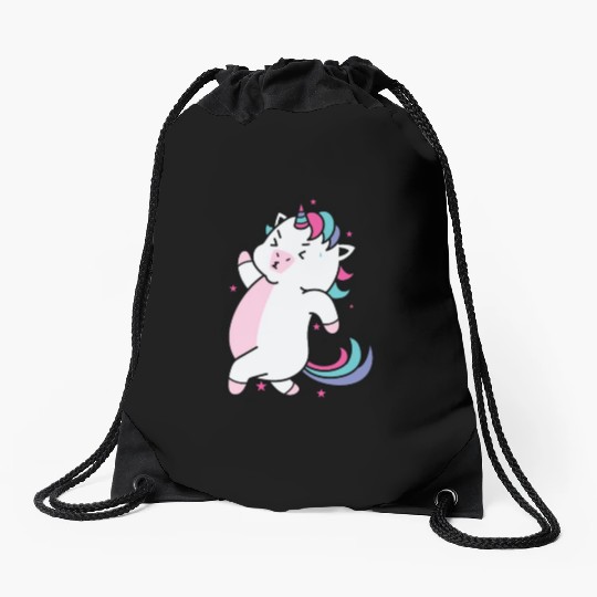 Unicorn Running Fable Creature Sport Drawstring Bags