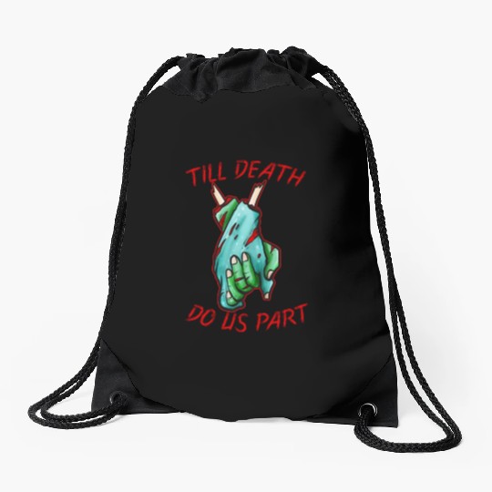 Married Lovers Tikk Death Do Us Apart Zombie Drawstring Bags