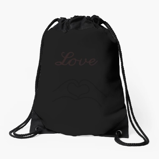 love with heart from couple hand Drawstring Bags