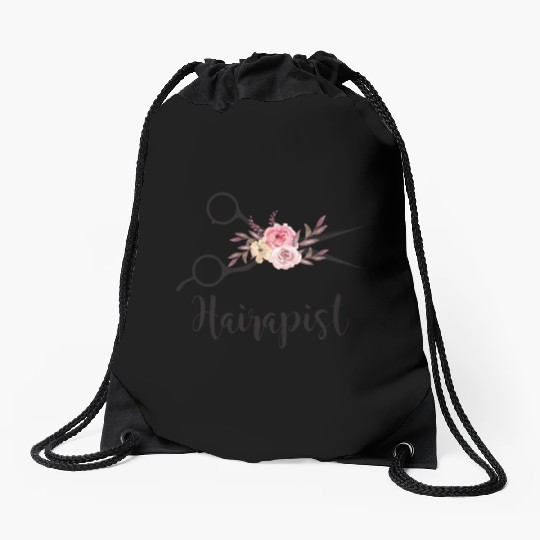 Hairapist Funny Flower Scissor Hairstylist Girls Drawstring Bags