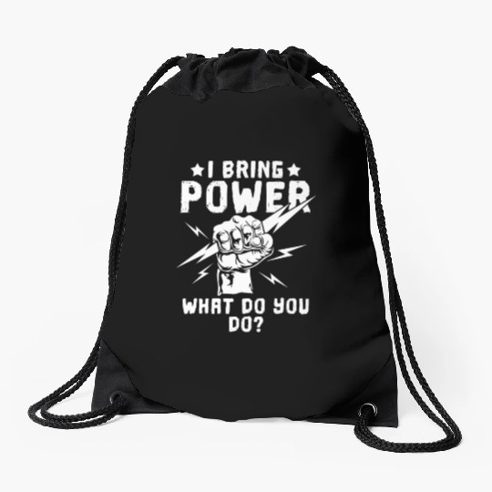 Electrician Construction Electrician Drawstring Bags