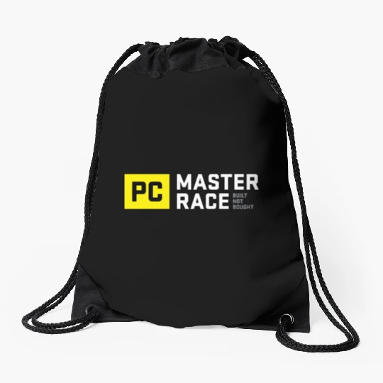 Pc Master Race Built Not Bought Glorious Drawstring Bags