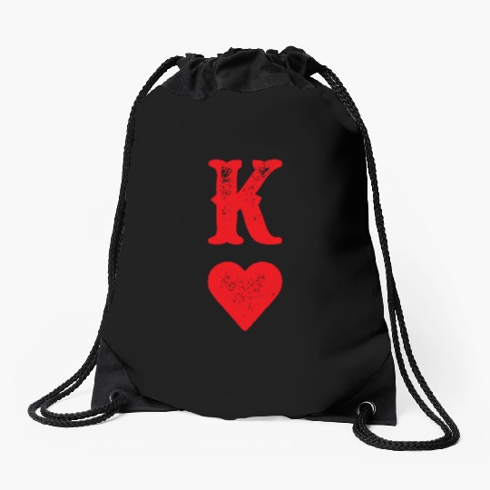 King Of Hearts Playing Cards Couples Halloween Cos Drawstring Bags