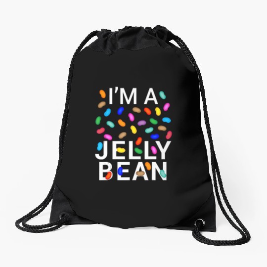 pretend im jelly bean halloween candy costume Drawstring Bags