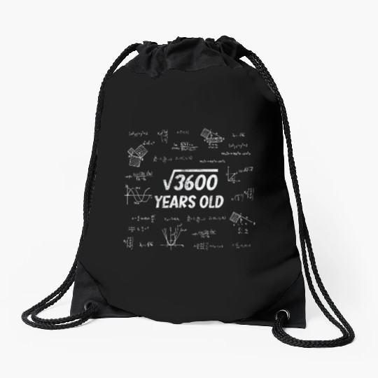 Square Root Of 3600 - 60th Birthday Math Nerd Drawstring Bags