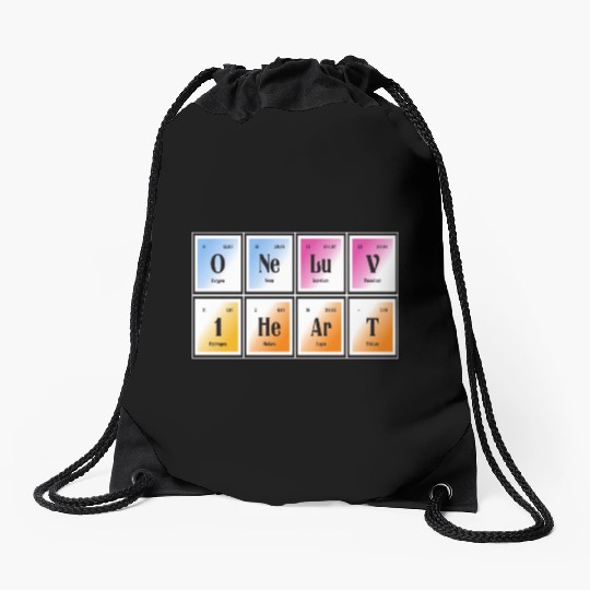 One Lov One Heart | Periodic Table of Elements Drawstring Bags
