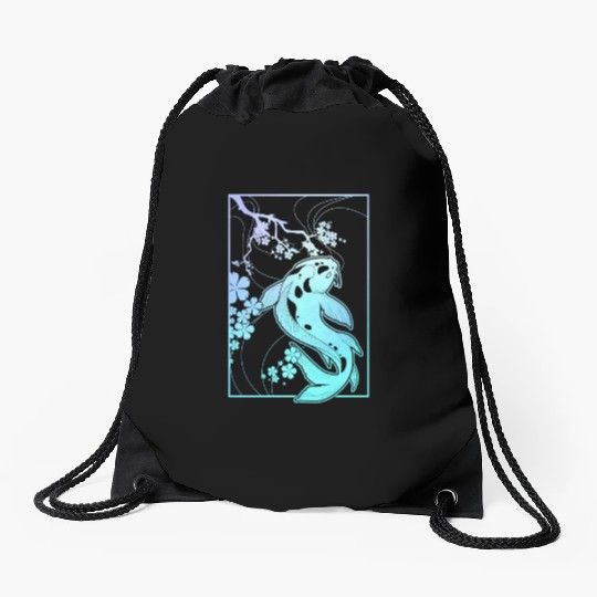 Koi Pastel Goth Cherry Blossom Drawstring Bags