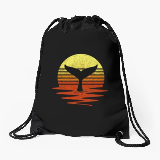 Save The Whales Nautical Ocean Killer Whale Sea Co Drawstring Bags