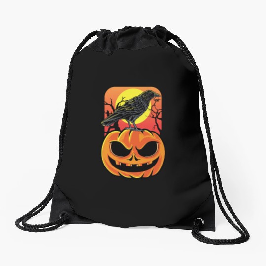 Crow Halloween Bird Watcher Gift Drawstring Bags