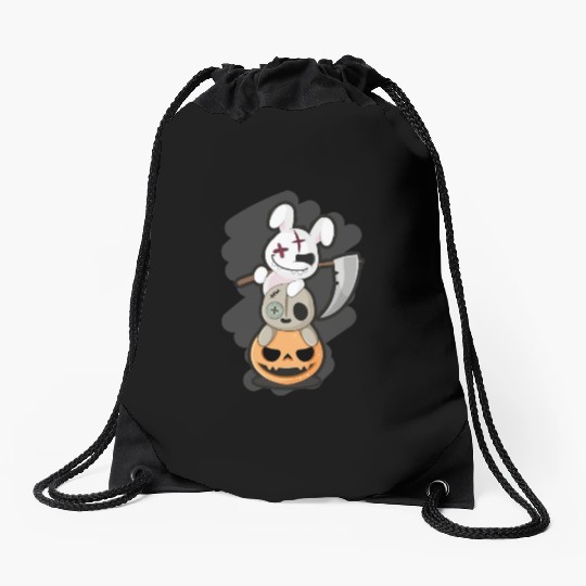 Grim Reaper Killer Bunny - Halloween Drawstring Bags