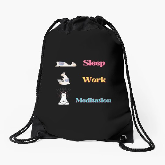 Llama Lifestyle: Sleep.Work.Meditation Drawstring Bags
