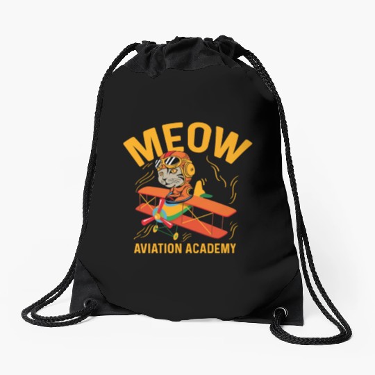 Meow Aviation Academy Co-Pilot Gift Drawstring Bags