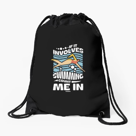 Swimming lifeguard swimming course outdoor pool gi Drawstring Bags