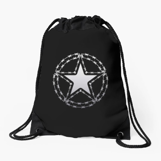 Barbed Wire US Army Star Drawstring Bags