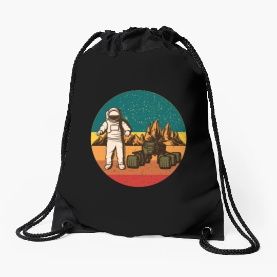 Astronaut on Mars Drawstring Bags