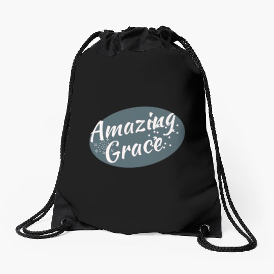 Amazing Grace Christian design Drawstring Bags